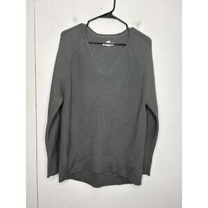 Athleta Sweater Womens Medium Hanover V Neck Pullover Heavy Knit Merino Wool